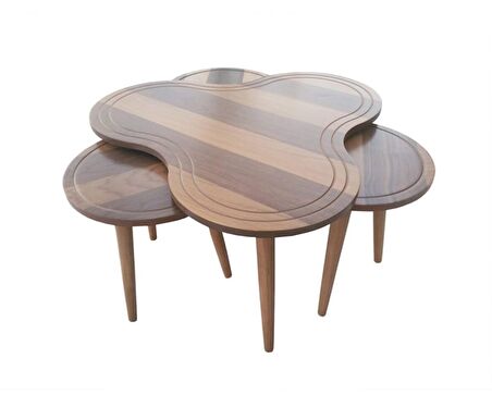 Bengi Orta Sehpa -Zigon PAPATYA Model Ceviz Kaplama Kayın torna Retro Ayak Mdf tabla El Yapım