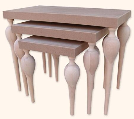 Zigon ILGZ 18086 TOMBUL Model Kayın Klasik Balon Ayak Model MDF tabla HAM El yapı