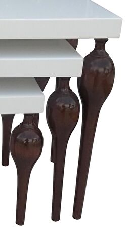 Zigon ILGZ 18130 TOMBUL Model Kayın balon Ayak Beyaz Ceviz Natüre Modern çizgi