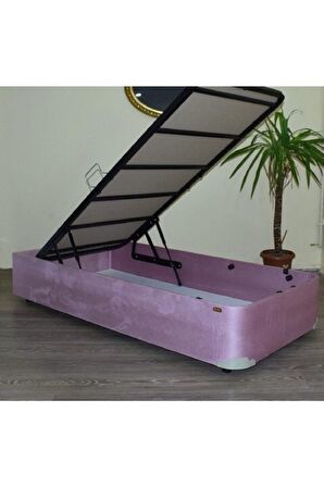 Baza 18227 Tay Tüy Pembe Kumaş Metal Transmisyon Çelik Baza 120*200cm El Yapım 