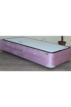 Baza 18227 Tay Tüy Pembe Kumaş Metal Transmisyon Çelik Baza 120*200cm El Yapım 