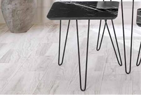 Zigon OSM 18275 KARE Model sehpa Metal V Ayak Parlak ahşap mermer tabla El Yapım 