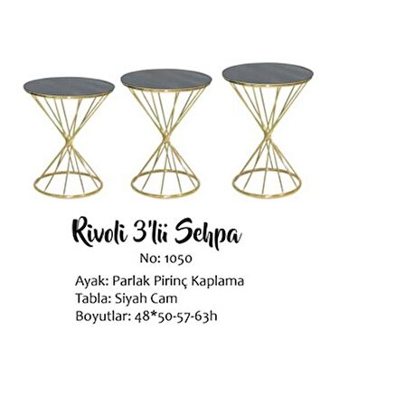 Brc 18511 RİVOL Zigon Model Metal transmisyon Gold Renk Düz Siyah temper El Yapım