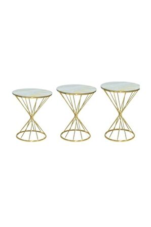 Brc Zigon Rivoli Model Metal Gold Renk kaplama Beyaz mermer temper cam El yapım