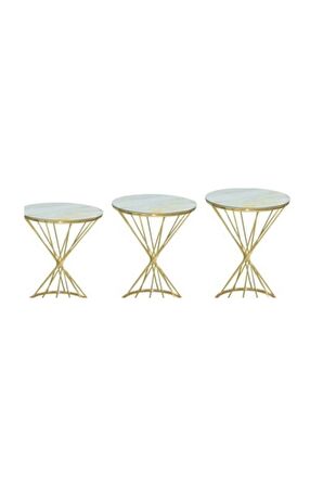 Brc Zigon Rivoli Model Metal Gold Renk kaplama Beyaz mermer temper cam El yapım