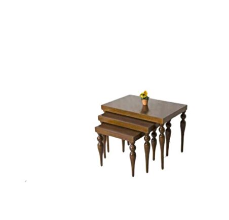 Zigon OSM 18531ELİT Model Sehpa Parlak Ceviz Kayın torna RETRO Balon ayak Elyapı