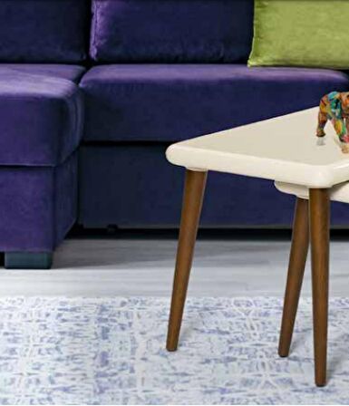 Zigon OSM 18533 Class Model Sehpa Ceviz Krem UYUM Ahşap Kayın torna ayak ELyapım
