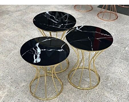 Bengi Brc KUM SAATİ Zigon Siyah Mermer Desen Metal transmisyon Çelik Gold Kaplama renk El Yapımı