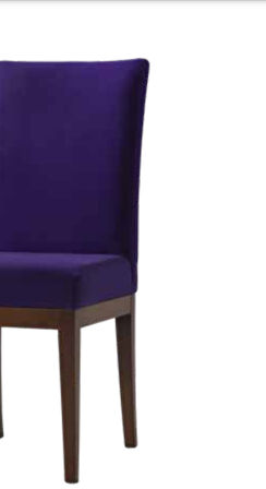 Sandalye 19815 Zus077  Model Mor Renk Ort Yumuşak Oturum CEVİZ Küt Ayak El Yapım