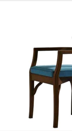 Sandalye 198745 Zus170 Sırtlık Model Kayın Retro Ayak Ceviz Renk Turkuaz El Yapım