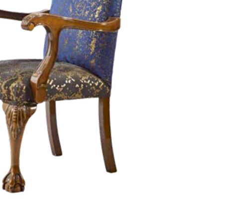 Sandalye 198752 Zus180 Model Oyma Ayak-Sırtlık Ahşap Retro Ceviz Renk El Yapım