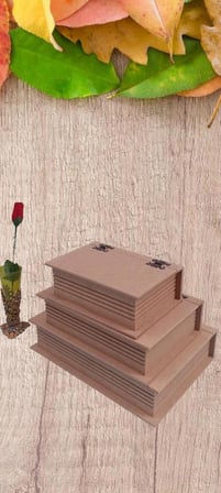 Hobi Dekoratif Model Üçlü Takı Kutusu Ahşap HAM MDF El Yapımı 