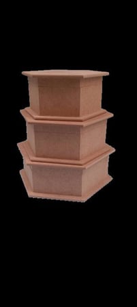 Hobi Dekoratif 3lü Takı Seti Model Ahşap MDF Altıgen El Yapımı