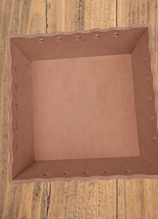 Hobi Dekoratif Model Ekmek Sepeti Dalgalı Kenar Oymalı HAM MDF Ahşap EL Yapımı