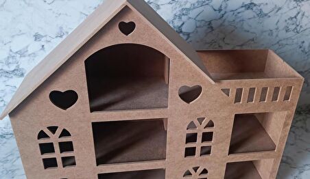 Hobi Adn Oyuncak Ev 3 Katlı Windows Penceri MODEL Ahşap MDF HAM El Yapım