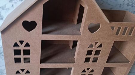 Hobi Adn Oyuncak Ev 3 Katlı Windows Penceri MODEL Ahşap MDF HAM El Yapım