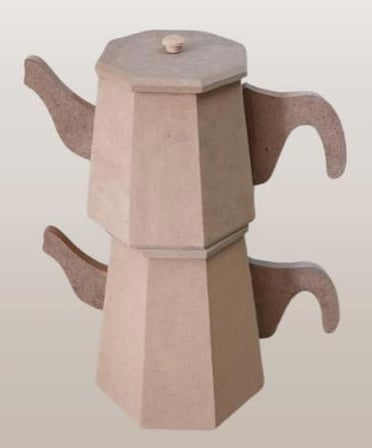 Hobi Adn Dekoratif Çaydanlık CNC Kesim Ahşap MDF HAM MODEL El Yapım