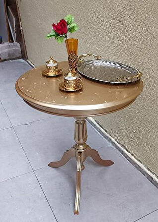 Fiskos Sehpa EKO 90501 Baba 3 Ayak 60CM Hareketli MDF Tabla Parlak Gold El Yapm