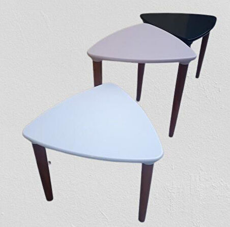 Zigon Sehpa MODEL 90517 Konik Ayak Üçgen Tabla Üç Renk Kutuda Sevk El Yapım