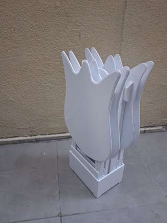 Zigon Çanta 90539 Lale Model Dörtlü Takım Ahşap MDF Beyaz Renk El Yapım