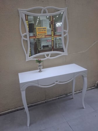 Dresuar 90544 CNC Çökertme Model Windows Ayna Lake Beyaz Tabla Kayn Aslan Ayak