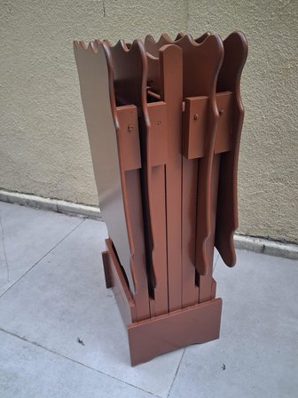 Zigon Çanta  90560 Sehpa Dikdörtgen Model Kayın Torna Parlak Ceviz Boya El Yapım