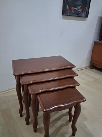 Zigon Sehpa Eko HT 90578 Kayın Lükens Aslan Ayak nature Ceviz renk El Yapım