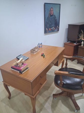 Çalışma Masa ST 90598 ofis Döner Sandalye Lüks Klasik Ceviz Renk Kayın Aslan Ayk