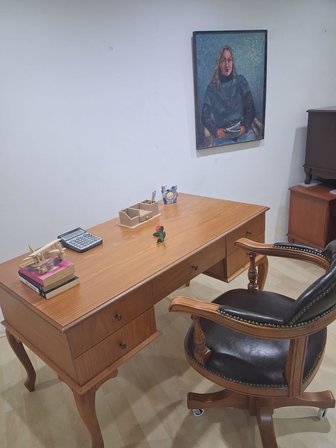 Çalışma Masa ST 90598 ofis Döner Sandalye Lüks Klasik Ceviz Renk Kayın Aslan Ayk