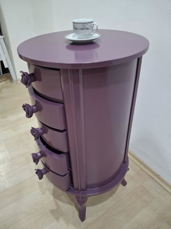 Şifonyer Şeker 90606 Aslan Lükens Model 5 Çekmece 1 Ad Parlak PEMBE Porselen Kulp