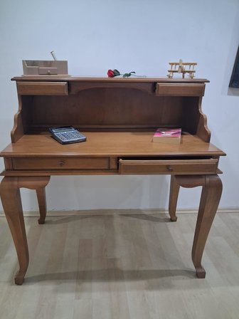 Çalışma Masa  İlhm 90633 Model Klasik Takım Lüks Klasik Ahşap Ceviz Renk El Yapım
