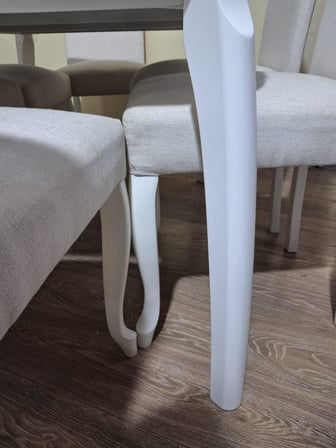 Masa Sandaly 90645 Klasik Muz Model Kayın Muz Açılır Parlak Lake Beyaz Giydirme 