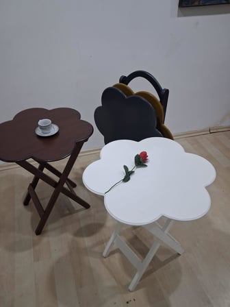 Zigon Çanta Papatya 90650  Dörtlü  Model Ahşap MDF Parlak 4  Renk Uyumu El Yapım