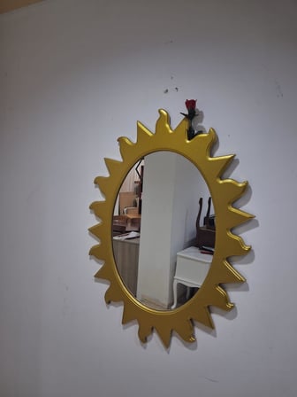 Ayna Güneş 90672 Model Parlak Gold Renk  Kayın Torna Kutu Sevk El Yapım 