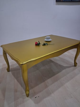 Orta Sehpa  Demonte 90683 Model Kayın  Aslan Lükens Ayak Gold Renk El Yapım