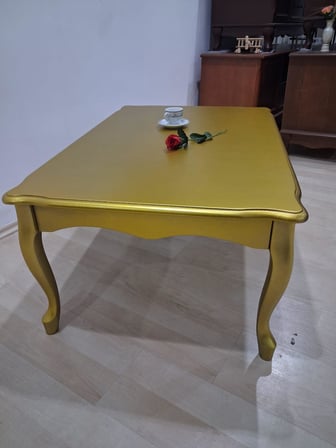 Orta Sehpa  Demonte 90683 Model Kayın  Aslan Lükens Ayak Gold Renk El Yapım