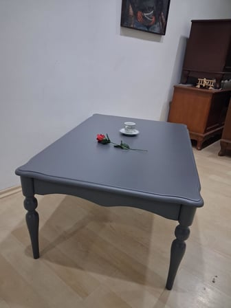 Orta Sehpa  Demonte 90684 Model Kayın  Aslan Retro Ayak Gri Renk El Yapım