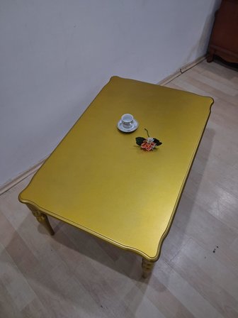 Orta Sehpa  Demonte 90684 Model Kayın  Aslan Retro Ayak Gold Renk El Yapım