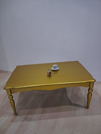 Orta Sehpa  Demonte 90684 Model Kayın  Aslan Retro Ayak Gold Renk El Yapım