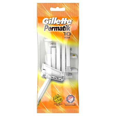 Gillette Permatik Tek Bıçaklı 10 lu + Permatik Banyo 10 lu 