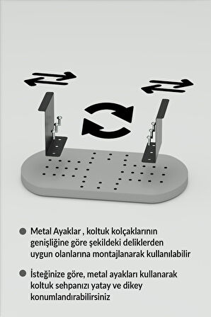 Yan Sehpa Ayarlanabilir Tepsi OVAL Dekoratif Modern Yatay Dikey Koltuk Sehpası KREM