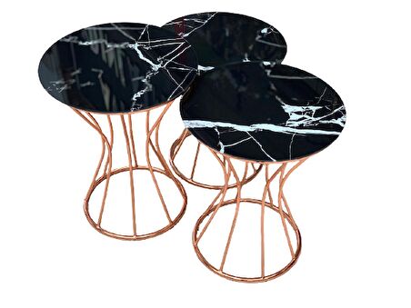Brc KUM SAATİ ZİGON SİYAH Mermer Desen Metal transmisyon Çelik ROSE Renk Kaplama El Yapım
