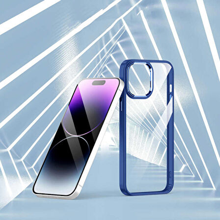 Gpack Apple iPhone 14 Pro Kılıf Flora Sert Silikon Arkası Cam Şeffaf