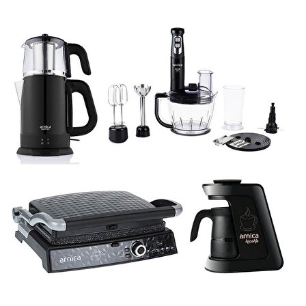 Arnica 4'lü Elektronik Çeyiz Seti St-90010 Siyah