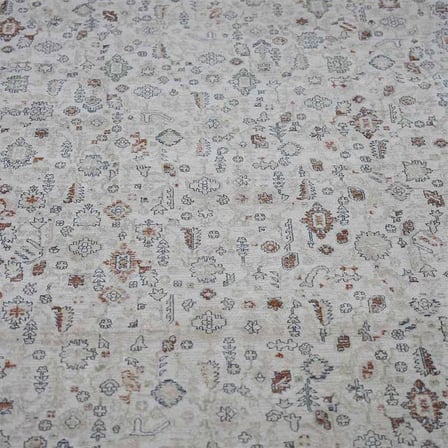 Krem Eskitme Otantik Desenli Saçaklı Polip Tabanlı Modern Halı 200X290 Cm