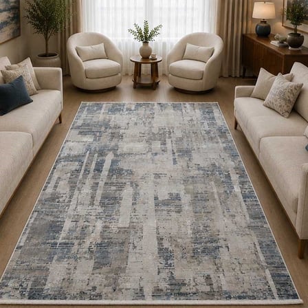 Otantik Modern Eskitme Saçaklı Dokuma Salon Halısı Krem Gri Antrasit 200x290 cm