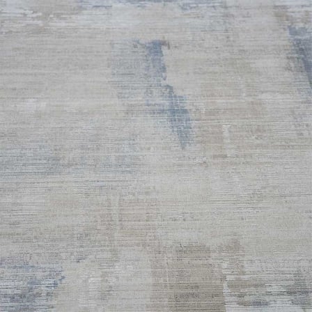 Otantik Modern Eskitme Saçaklı Dokuma Salon Halısı Krem Mavi Vizon 200x290 cm