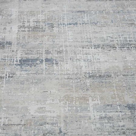 Otantik Modern Çizgili Saçaklı Dokuma Salon Halısı Krem Gri Mavi 200x290 cm