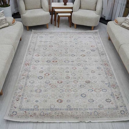 Otantik Serpme Desenli Vintage Dokuma Salon Halısı Saçaklı 200x290 cm