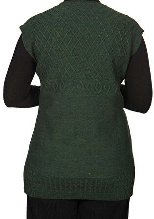 Kadın Koyu Krem Düğmeli Yelek